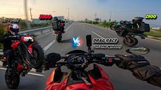 Finally Kawasaki z900 Drag Race On One Wheel | Public Reaction on Superbike