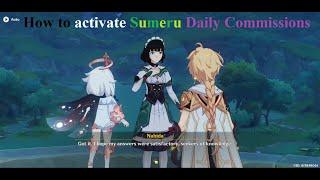 How to activate Sumeru Daily Commissions (Daily Quests, Genshin Impact)