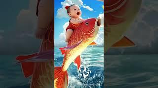 #AI #a baby riding 