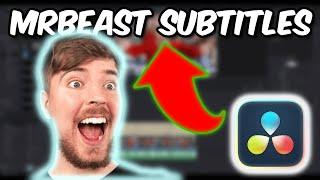 Make Subtitles Like MrBeast in DaVinci Resolve 18