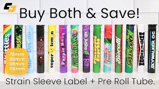 CoolJarz™ Strain Sleeves + Pre Roll Tubes (wide) = All in One Branding and Packaging