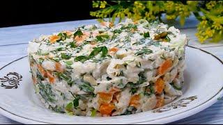 Салат "Необычный"! Очень напоминает вкус раков! Лакомый, несмотря на  простоту.