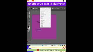 How To Apply 3D Effect On Text ? || Adobe illustrator || #shorts #illustrator