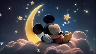 Mickey Mouse is Sleeping on the Moon with Beautiful Lullaby at Night