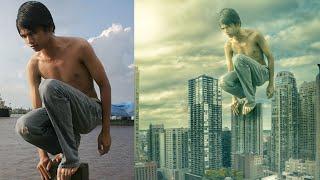 Photoshop Manipulation Photo Effects Editing Tutorials | Man on roof